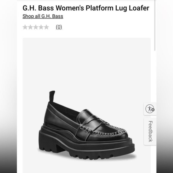 G. H. Bass & Co Black Leather Platform Lug Loafer. Size 10 - Picture 2 of 8